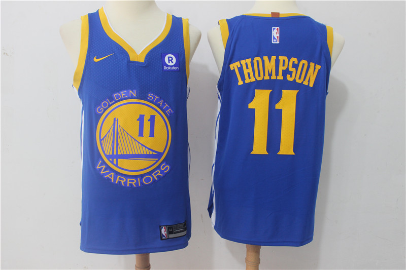 Men Golden State Warriors 11 Thompson Blue Game Nike NBA Jerseys1